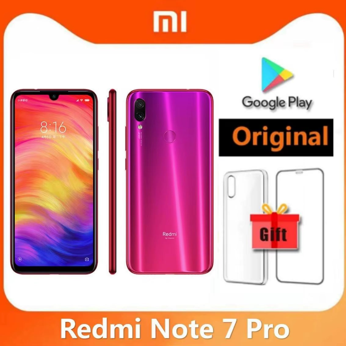 Original  Redmi Note 7 PRO Smartphone 6GB 128GB Snapdragon 660AIE Android Mobile Phone 48.0MP+5.0MP Rear Camera Cellphone