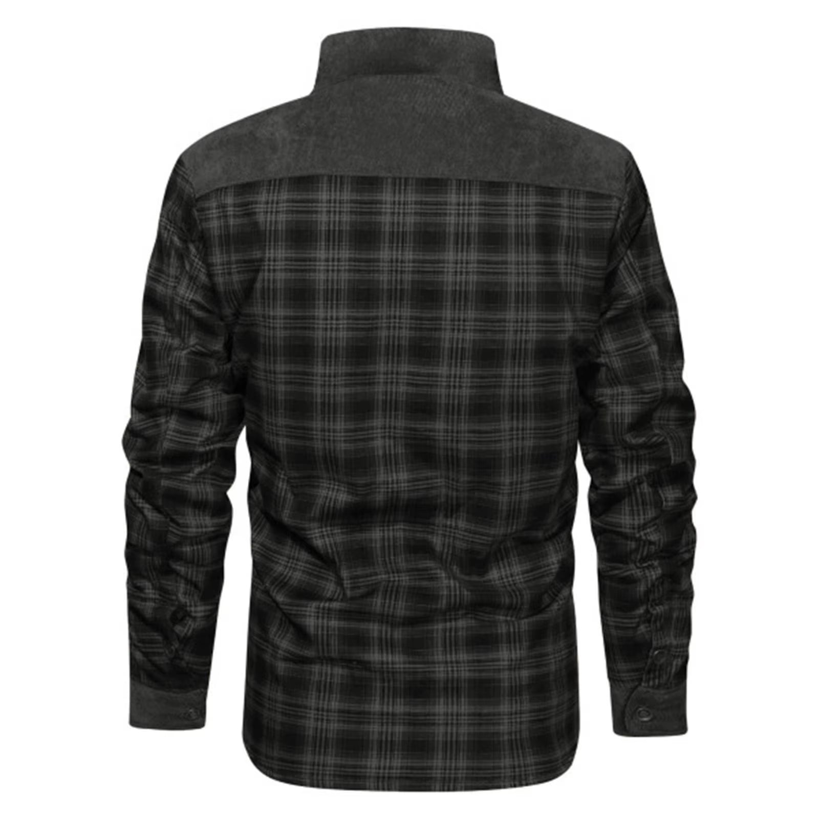 Men'S Winter Fleece Lined Flannel Plaid Shirt Jacket with Button down Jacket with Hooded Hip-Hop Street Jogging Sports Jacket