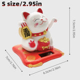 1Pc Mini Fortune Cat Figurine, Waving Hand Feng Shui Cat Decoration Home, Car Ornament, Holiday Gift, Home Decoration