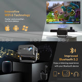 4K Android 11 Projector Native 1080P with Auto Keystone Focus Wifi 6 BT 5.4 Portable Outdoor Movie Home Cinema