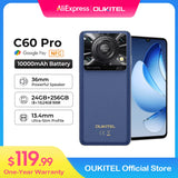 C60 PRO Smartphone with 10,000mAh Battery, 24GB RAM, 256GB Storage, 6.88" HD Display, 90Hz Refresh Rate, Android 15, 13.4Nm Processor, and 36mm Powerful Speaker
