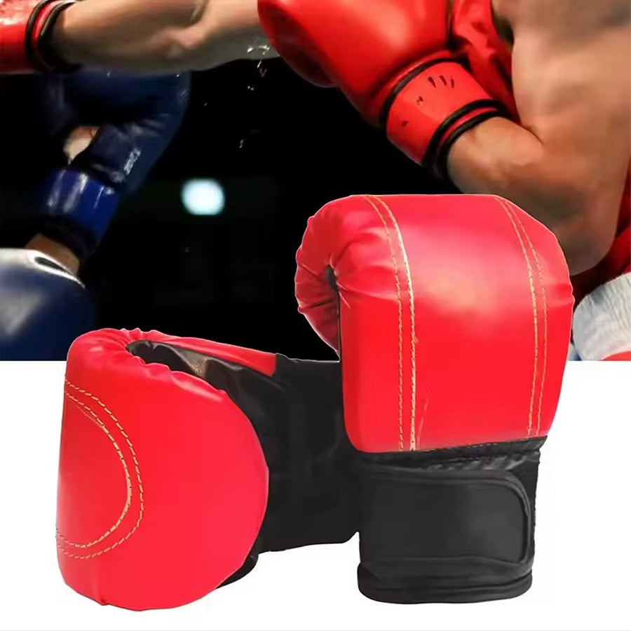 1 Pair Boxing Gloves Adults Women Men Boxing Sanda Gloves Unisex Boxing Training Exercise Leather Gloves Sports Protection Mitts