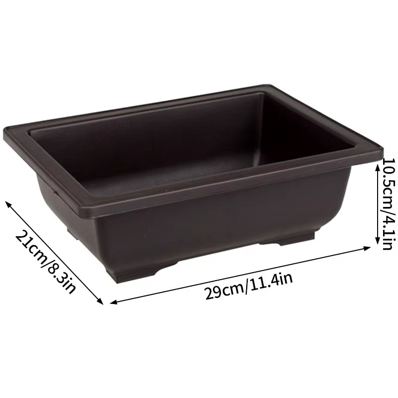 Rectangular Bonsai Training Pots Plastic Flowerpot with Drainage Tray Succulent Plants Pot Bonsai Plants Growing Pots Home Decor