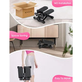 Portable Mini Stepper with Resistance Bands for Home Exercise Adjustable Height Fitness Machine 330LBS Capacity Black and Gray