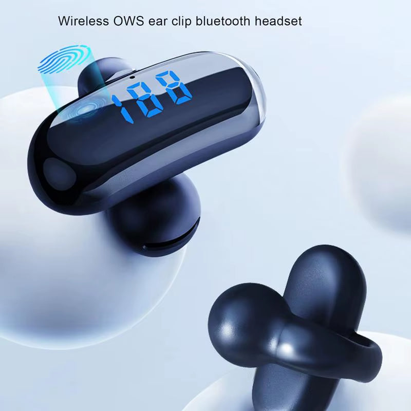 Open-Ear Headphones Bone Conduction Earphones with LED Power Display Type-C Rechargeable Call Device for Running Walking