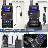 5RM Multi Band Walkie Talkie 10W Wireless Copy Frequency Type-C Charger 999CH NOAA K5 plus for UV-5R UV-5RH Ham Radio
