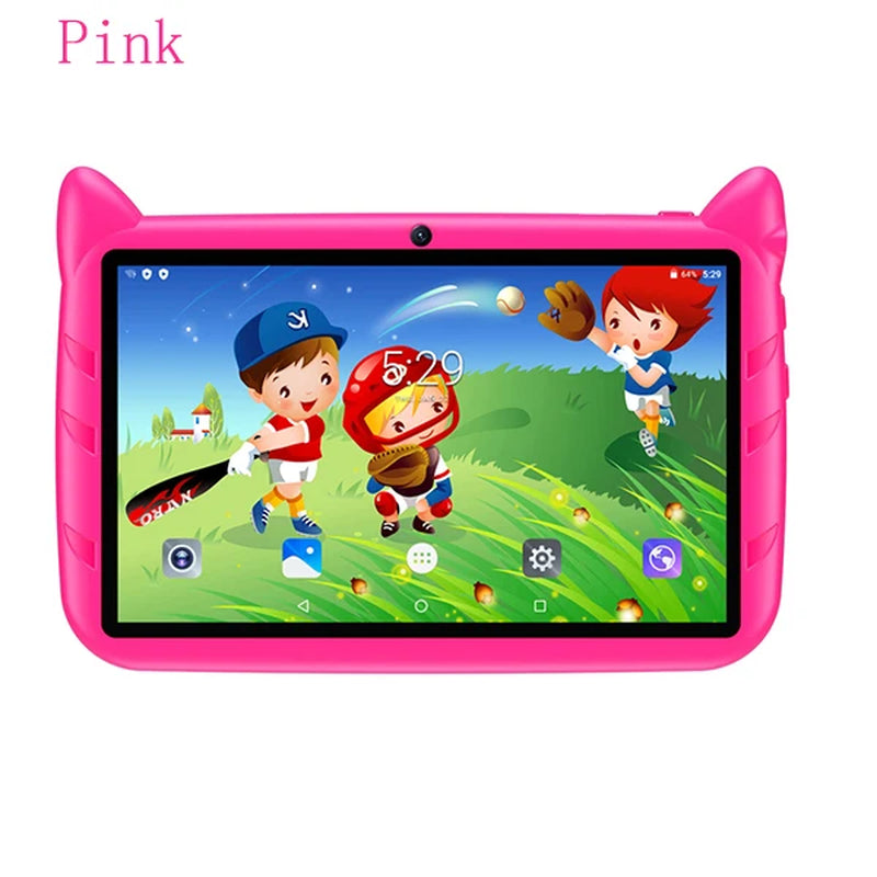 2024 Global Version 7 Inch Kids' Tablets Quad Core 4GB RAM 64GB ROM Android Learning Education Tablet Dual Cameras 4000Mah
