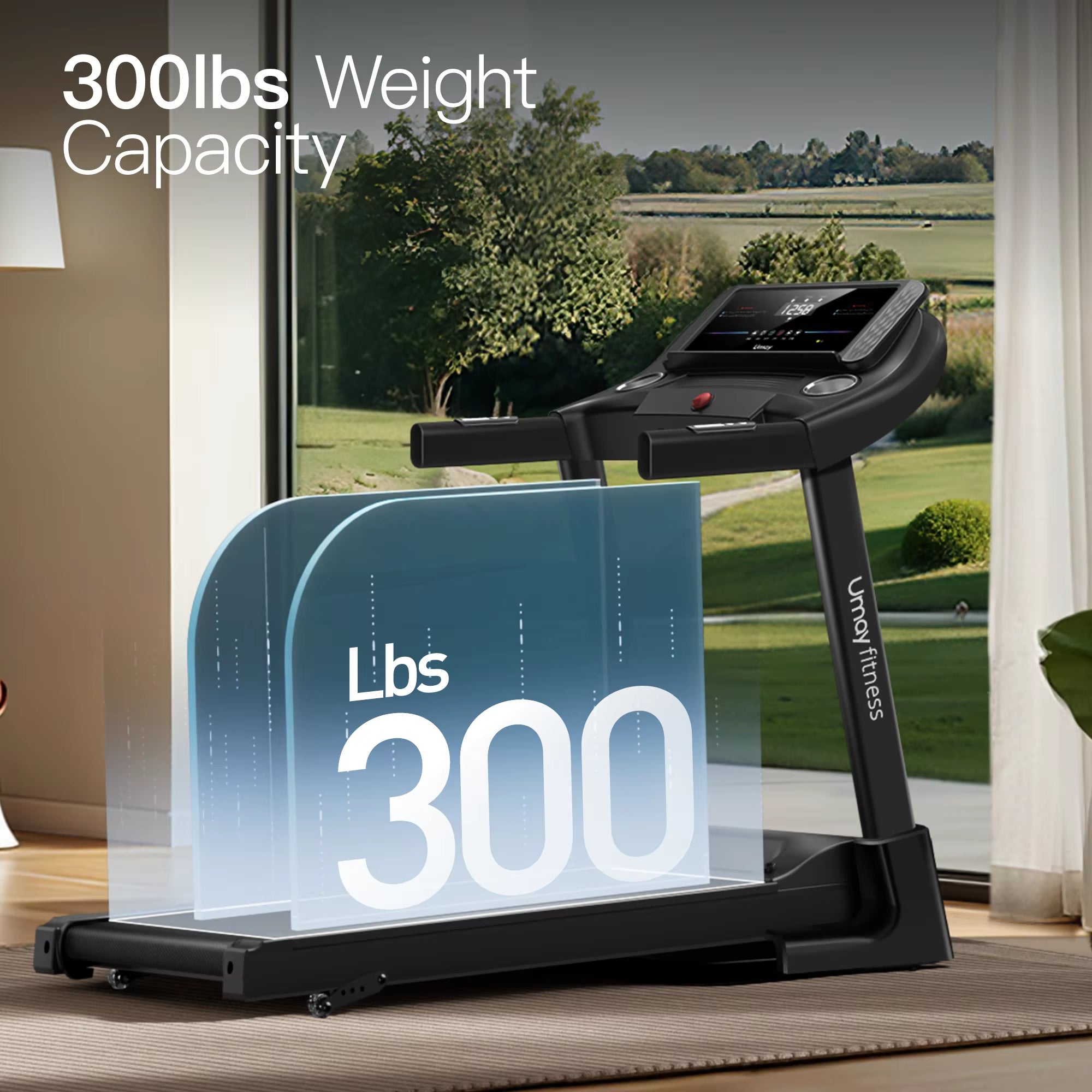 Home Folding Incline Treadmill with Pulse Sensors, 3.0 HP Quiet Brushless, 300 Lbs Capacity