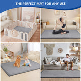 Huloosleep 1.3" Thick Large Tatami Carpet Baby Play Mat Non-Slip Soft Crawling Mat for Living Room Kids Yoga Mat Nursery Rug