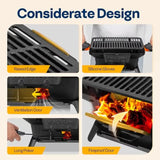 VIVOHOME Rectangle Cast Iron Charcoal Grill with Stainless Steel Double-Sided Grate Portable Outdoor BBQ Grill Compact Tabletop