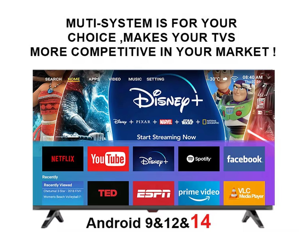42 Inch Smart TV Android 11.0, UHD LED LCD HDR10 IPS Display, with Wifi Bluetooth, USB HDMI, Support Netflix Prime Video