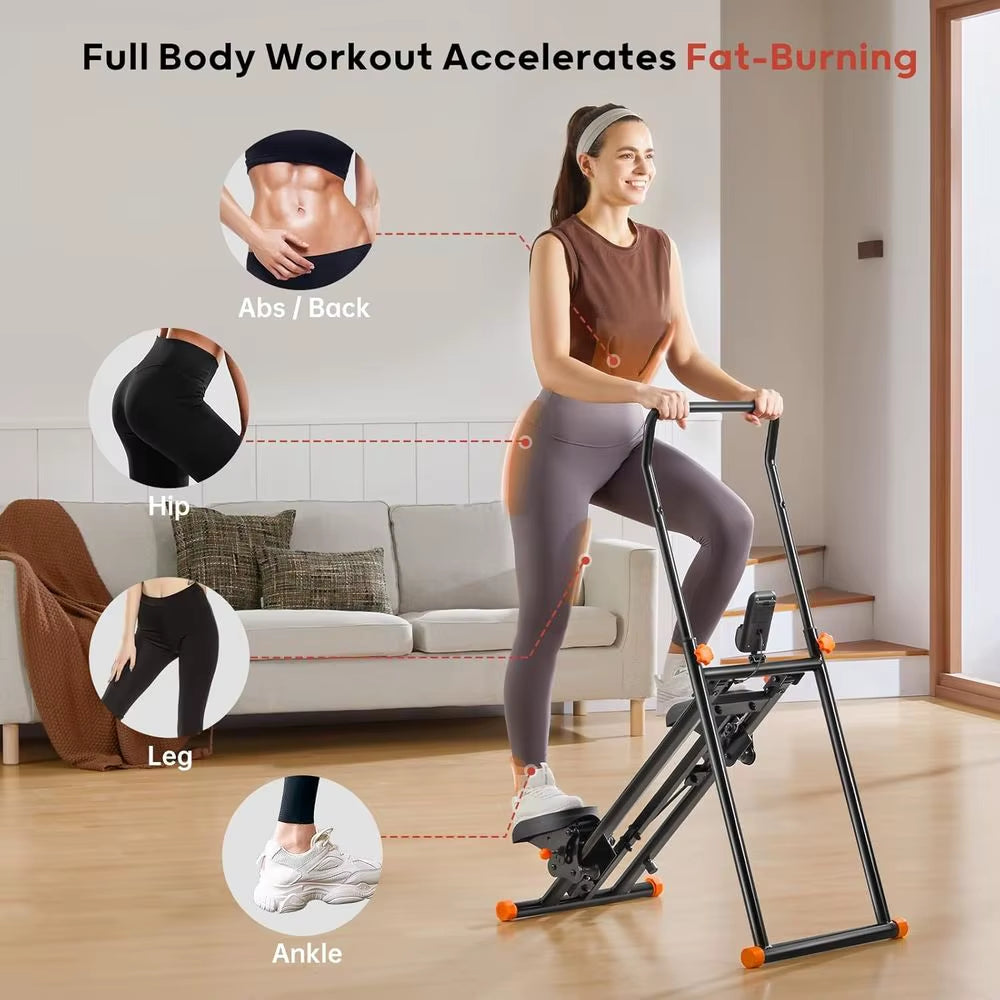 Full-Body Cardio Home Gym Equipment: Adjustable Stepper with Extended Range and Handlebars
