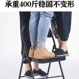 4 Piece Conference Chair Set, Leather Upholstered Folding Chair, Designer Chair with Backrest, Metal Frame Living Room