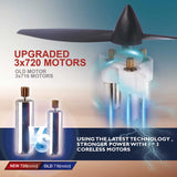 【C0】 2.4G F949 LCD Version RC Airplane Cessna 182 3D6G 3Ch Fixed Wing Plane Outdoor Drone RTF with Gyroscope and Night