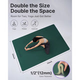 YOTTOY Large Yoga Mat (75 * 52 * 1/2Inch),Extra Wide TPE Exercise Mat,Non-Slip Workout Mat for Pilates