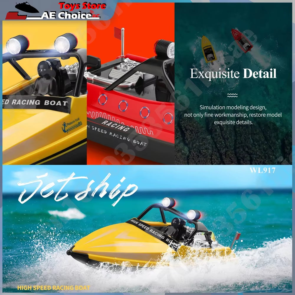 Wltoys WL917 RC Boat 2.4Ghz Remote Control Boats RC Jet Boat 16Km/H RC Boat Toy Gift for Kids Adults Boys Storage Bag Package