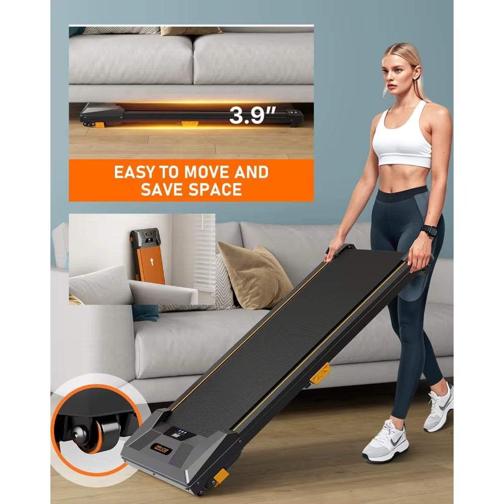 Portable under Desk Treadmill with 2.5HP Motor, 330Lbs Capacity for Home Use, Compact Design Ideal for Exercise at Work.