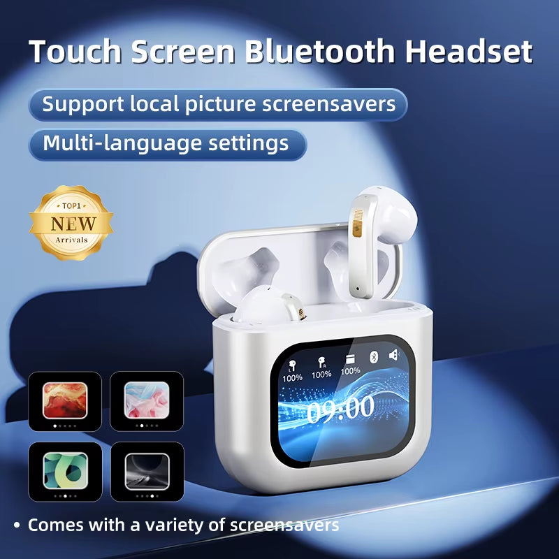 Touch Smart Wireless Bluetooth Earphones with Long Battery Life and Noise Reduction Bluetooth Sports Earphones with 8GTF Card