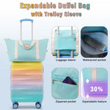 20"Carry-On Luggage with Cup Holder–Lightweight Glossy Hardshell Suitcases with Spinner Wheels TSA Lock Airline Approved