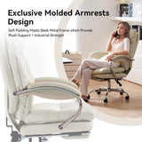 Ergonomic Executive Office Chair with Footrest, High Back PU Leather, Adjustable Recline, and Swivel Design