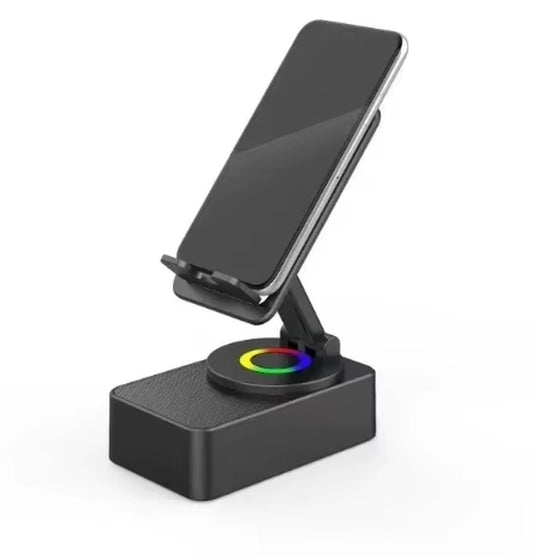 Wireless Bluetooth Speaker 5-In-1 Desktop Mobile Phone Holder Portable Power Bank Charge for Kitchen Travel Party Gym Outdoors