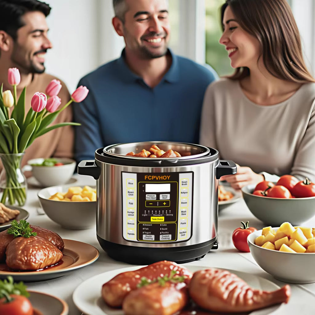 Electric Pressure Cooker 6 Qt 9-In-1 Instant Multi Cooker with Safer Venting Design Stainless Steel 304 Liner for Rice S