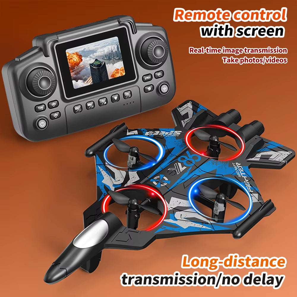 YL86 RC Plane Helicopter Three Speed Switching Aircraft Rolling at 360 °Fighter Hover at Fixed Height RC Drone Toys
