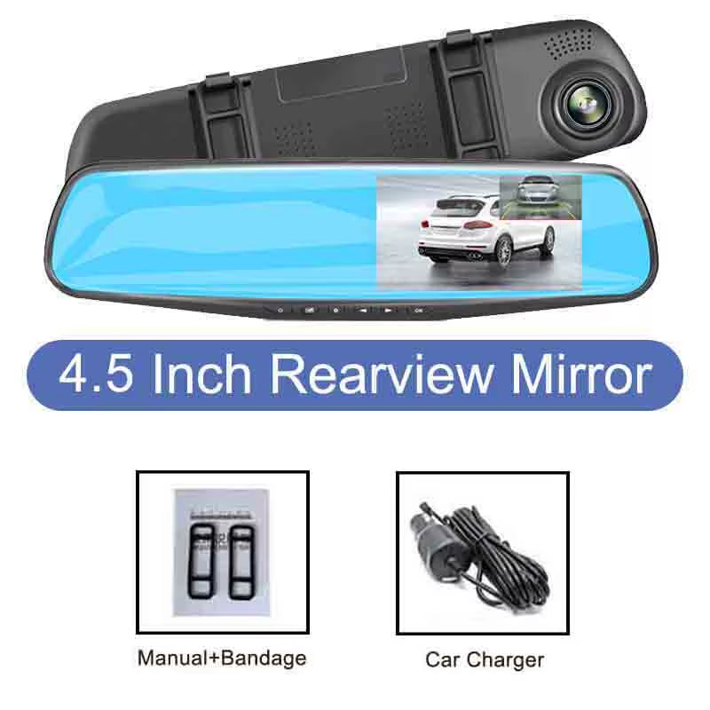 1080P Car DVR Dual Lens Car Camera 4.3 Inch Video Recorder Rearview Mirror with Rear View Full HD Dash Cam Auto Registrator