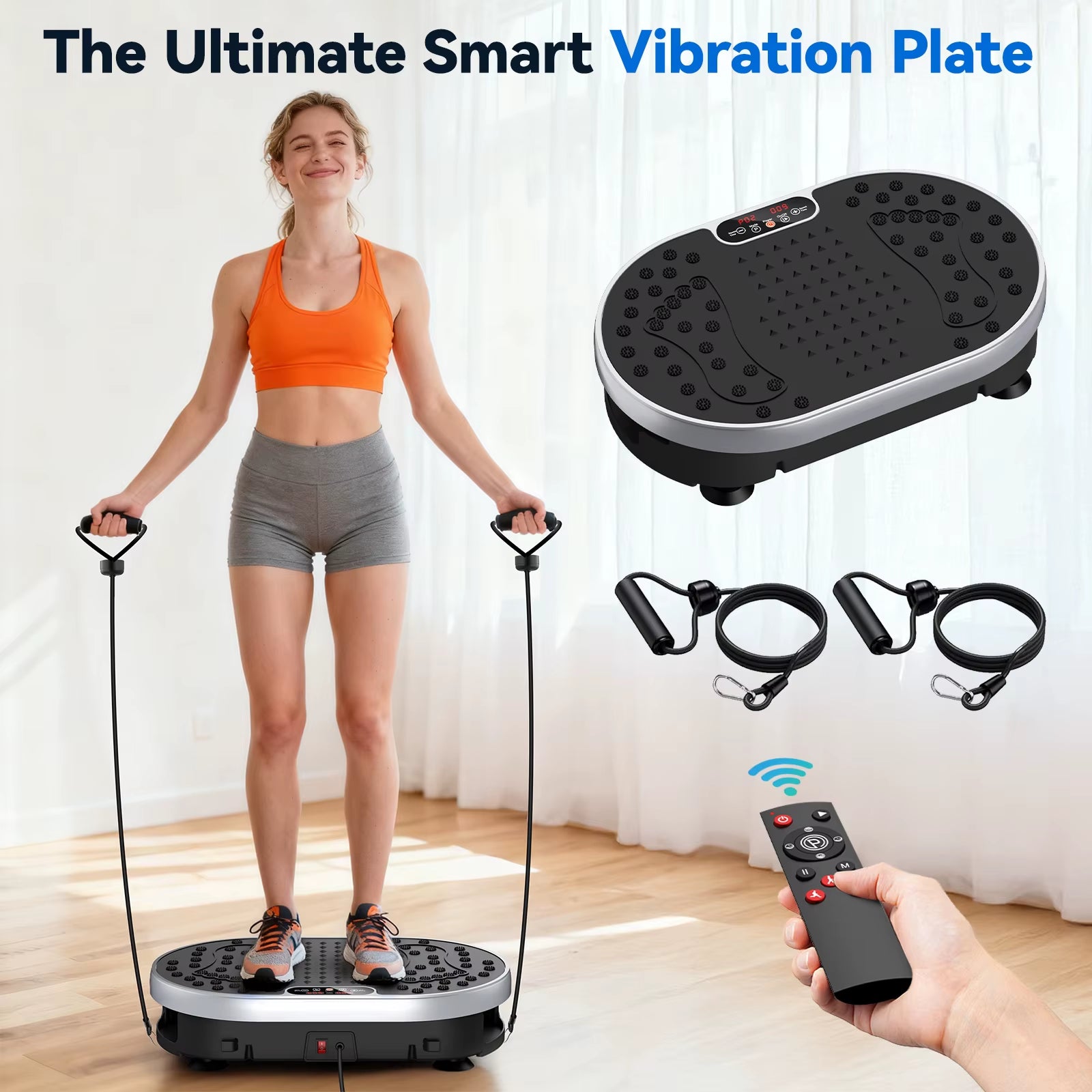 Vibration Plate Shaking Exercise Trainer 120 Speed Levels 9 Modes Anti-Slip Oscillating Platform for Gym Workout Body Shaping