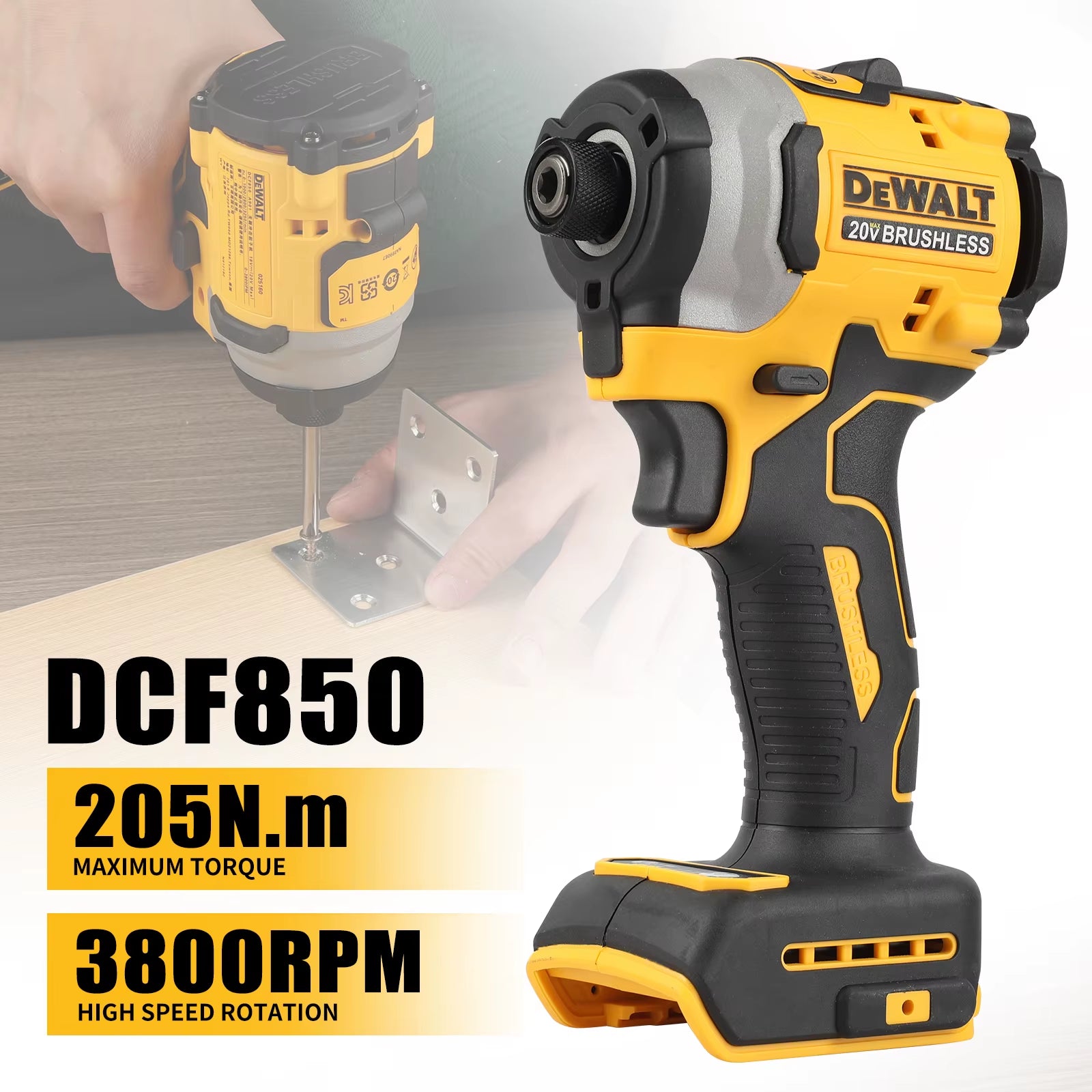 20V Max Lithium Brushless Combo Kit: Cordless Screwdriver, Impact Drill, and Tool Bag
