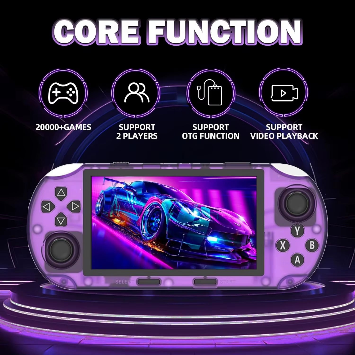SF3000HD Retro Handheld Game Console,20000 Games 14+ Emulators,4.5-Inch IPS HD Screen ,3000Mah Dual Core Processor Connect to TV
