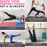 3Piece Set Natural Latex Yoga Resistance Bands, Hip and Leg Shaping Trainer with Ankle Straps for Home Gym Multi-Level Fitness E