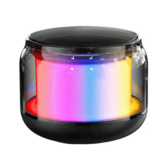 360° Mini Compactly TWS Wireless Bluetooth-Compatible Speaker Soundbar Loudspeaker LED Lights for Outdoor Activity/Home/Travel