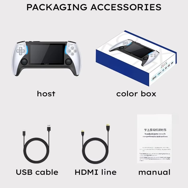 The Handheld Game Console PS5 Supports High-Definition Arcade Games and Allows for Two-Player Multiplayer with Dual Controllers.