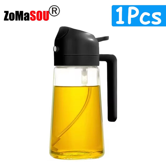 1-4Pc 2-In-1 Sprayer Pourer Oil Empty Bottle Plastic Oil Container Dispenser Vaporizer Kitchen Barbecue Camping Cooking Utensils