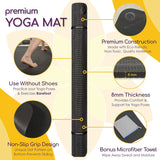 Extra Thick 8Mm Large Yoga Mat, Non-Slip & Eco-Friendly for Home Gym and Barefoot Exercise