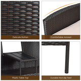 Outdoor Rattan Loveseat, Patio Conversation Set with Cushions & Table, Modern Patented Wicker Sofa Set With, Customized