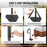 Succebuy 360Rotatable Hot Tub Handrail Spa Side Hand Rail Adjustable Height W/ Slide-Under Mount Base for Indoor Outdoor Bathtub