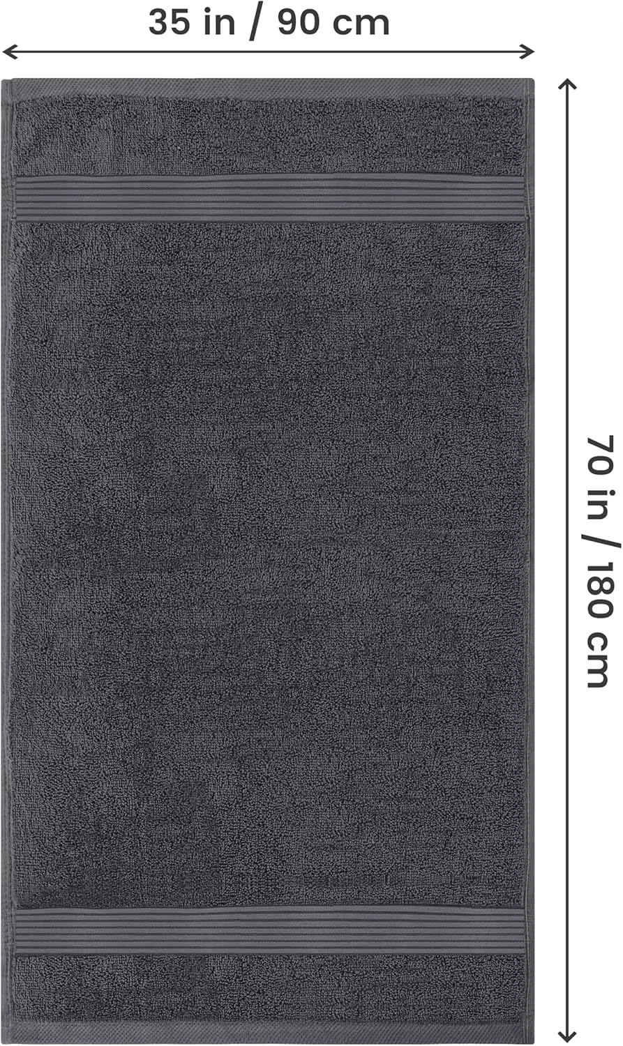 Extra Large Bath Sheets 2 Pack, 35X70 Inches, 100% Cotton Highly Absorbent Quick Dry Towels for Adults, Super Soft Grey