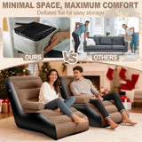 Inflatable Couch for Camping Blow up Couch for Adults with Armrest Waterproof Flocked Surface Inflatable Lounge Chair Indoor Po