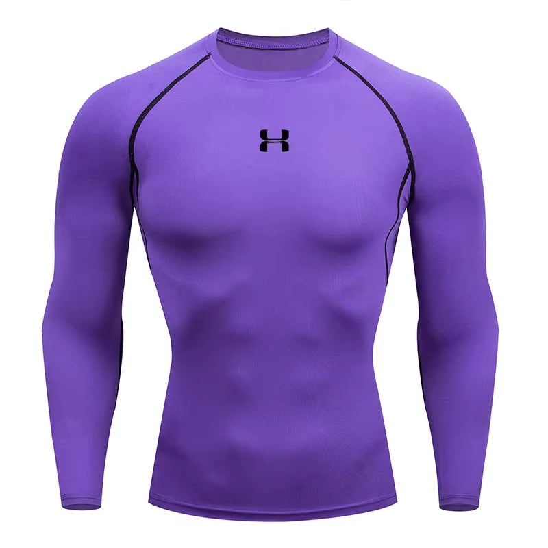 Men Running Compression T-Shirt Long Sleeves Sport Tees Gym Fitness Sweatshirt Male Jogging Tracksuit Homme Athletic Shirt Tops