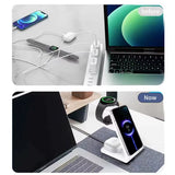 65W Fast Wireless Charger Stand for Iphone 16 15 14 Samsung S24 S23 Apple Watch 8/7 Samsung Galaxy 6/5 3 in 1 Charging Station