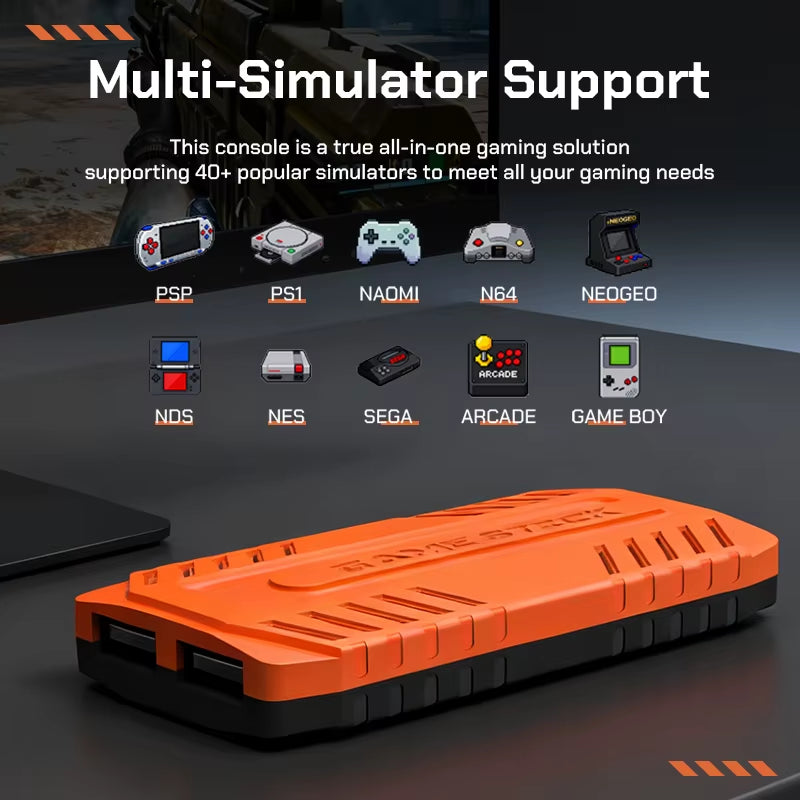 U36 Retro Game Stick 4K Video Game Console 50000+ Games,40+ Emulators, 2 Wireless Controllers,S905X4 Quad Plug and Play TV Game