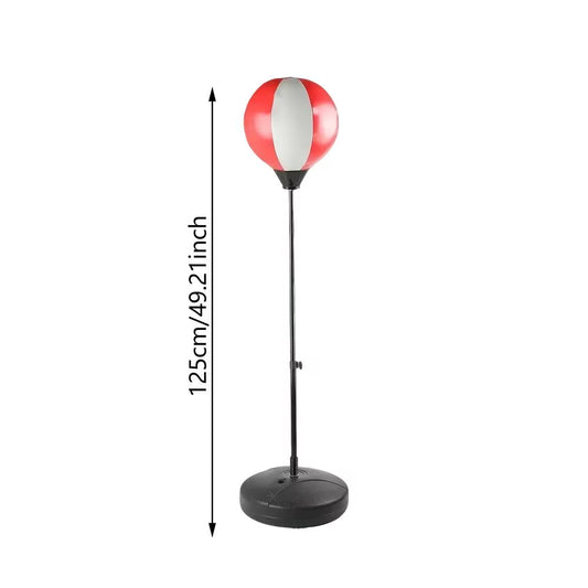 Free Standing Punching Bag Boxing Ball Training MMA Sports with Gloves and Mat Adjustable Height 125-145Cm for over 13 Years