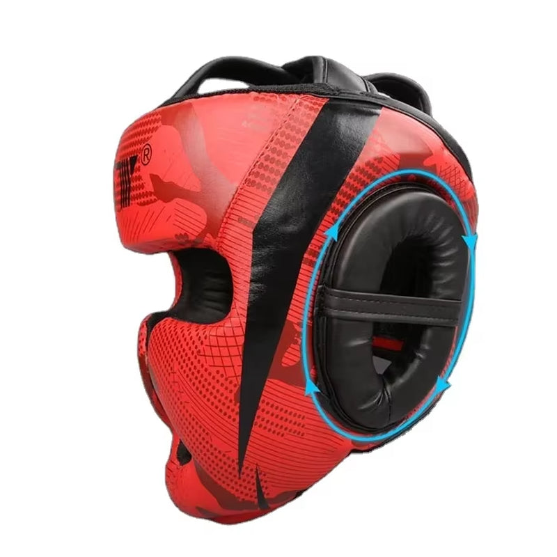 PU Boxing Helmet Leather Safety Protect Boxing Gear Equipment Head Guard Free Fight Sport Headgear