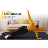 CAMBIVO Large Exercise Mat for Home Workout 8'X6'/7'X5'/6'X4' 7 Mm Extra Thick Exercise Mat for Home Gym Shoe-Friendly Non-Slip