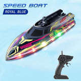 Electric RC Boat 2.4G Remote Control Stunt Speedboat Children Toy Lights High Speed RC Racing Boats Yacht Competitive Game Ship