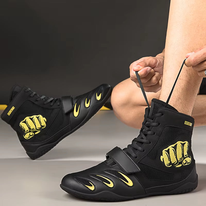 Professional Unisex Boxing Shoes, Breathable and Comfortable Wrestling Shoes, Combat Sports Shoes, Fitness Training Shoes