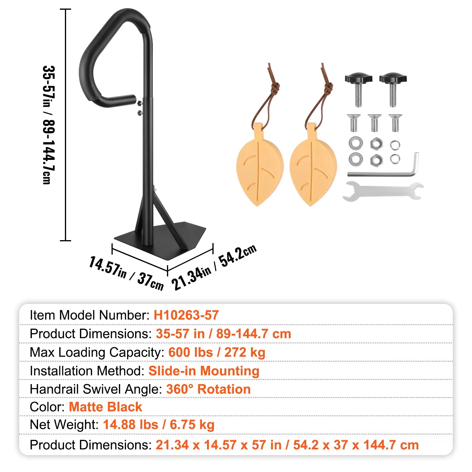 Succebuy 360Rotatable Hot Tub Handrail Spa Side Hand Rail Adjustable Height W/ Slide-Under Mount Base for Indoor Outdoor Bathtub