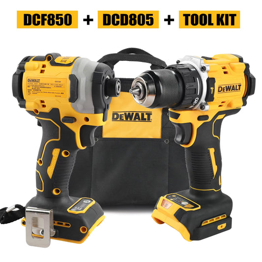 20V Max Lithium Brushless Combo Kit: Cordless Screwdriver, Impact Drill, and Tool Bag